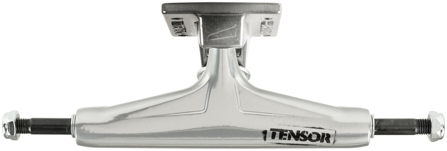 Tensor Trucks Aluminum Raw/Black Fade Alum Stencil Mirror 5.25 Skateboard Trucks