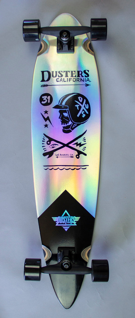 Dusters California 37" Moto Cosmic Holographic Longboard Skateboard