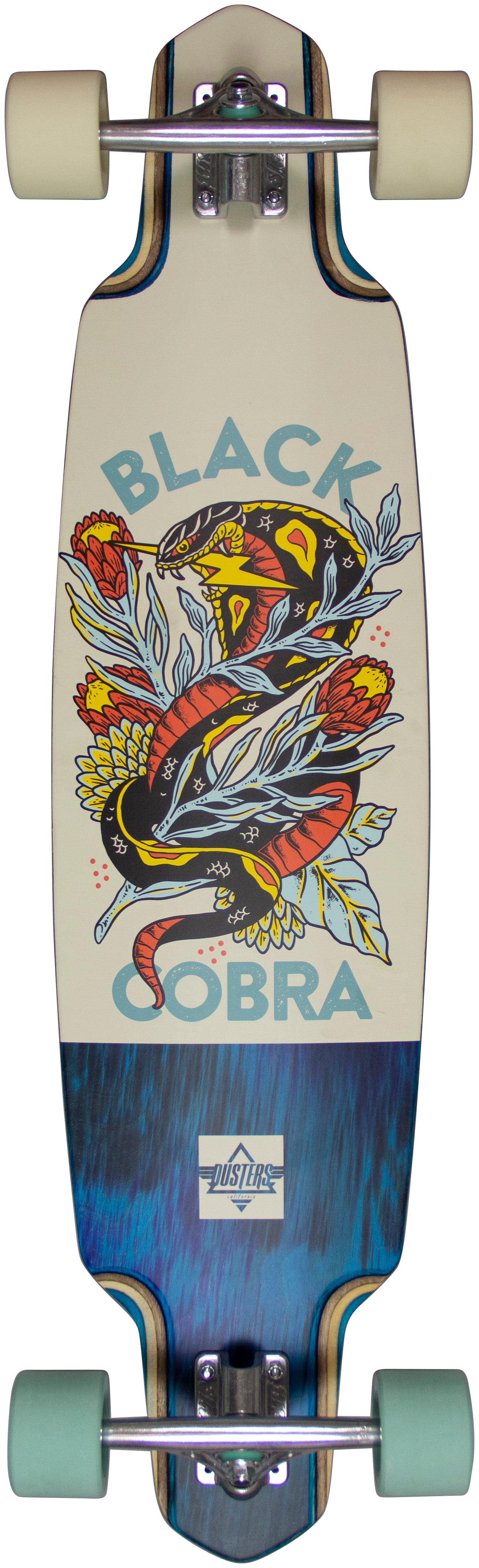 Dusters California 38" Cobra Teal/Off White Longboard Skateboard