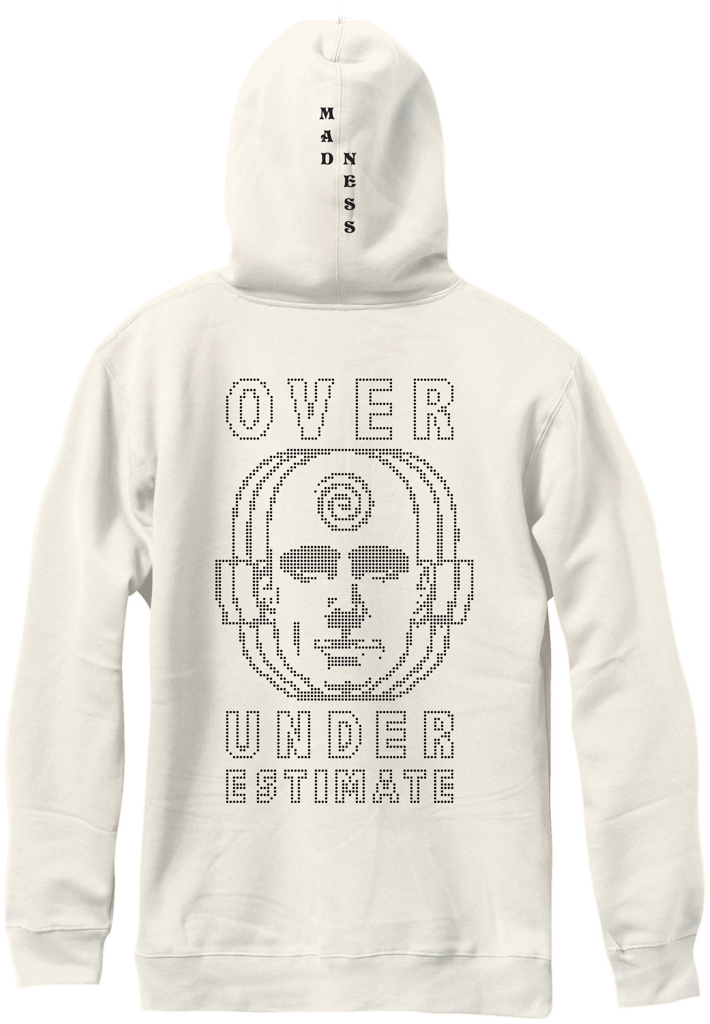 Madness Apparel Over Under Premium Custom Dye Bone White Pullover Hoodie