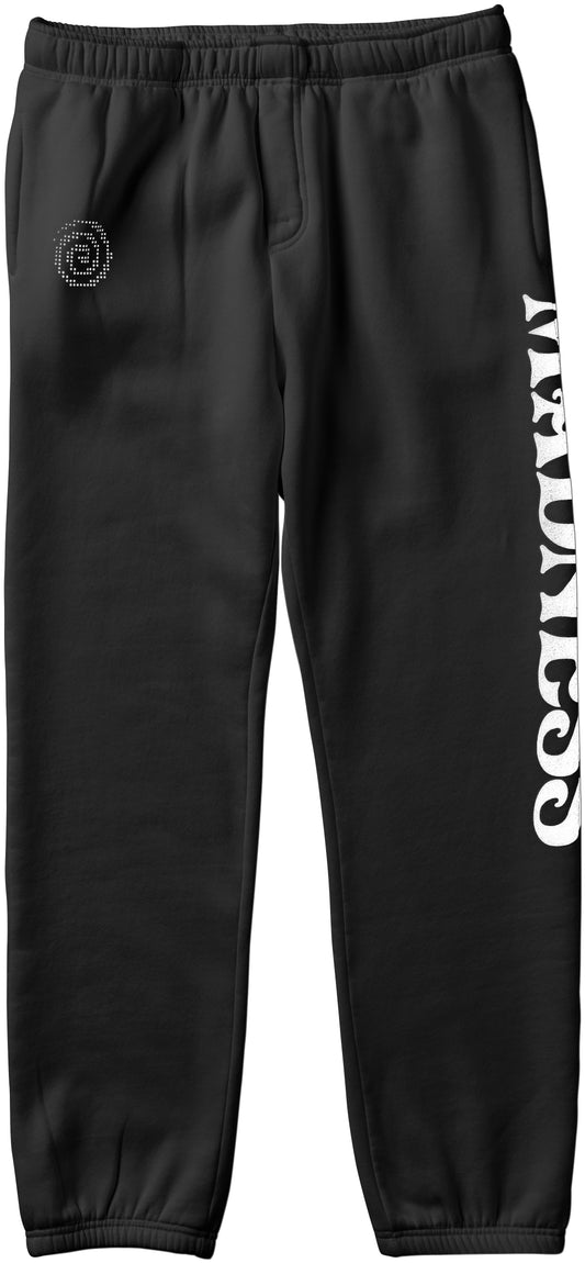 Madness Apparel Over Under Premium Custom Dye Vintage Black Sweat Pants